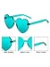 8 Pairs Heart Shaped Sunglasses Rimless Candy Color Party Heart Glasses Love Frameless Tinted Eyewear for Women Men, 8 Colors