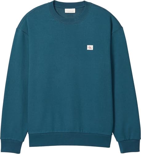 LS 350TERRY EU WHSL Badge CREWNE LV04RC273G Sweatshirts de Homem, Azul (Azul-Marinho, Azul-Azulado), M, Azul (Azul-Marinho e Verde-Azulado), M