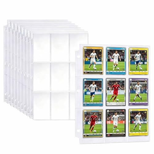 10/20/30 Folhas Protetor Transparente para Cartas Refil Plástico Para Cartões com 9 bolsos Porta Cartões para Fichário 3 Argolas Álbum para Trading Cards Cartas de Jogo e Cartas Esportivas (30)