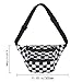 HDE Fanny Pack [80's Style] Waist Pack Outdoor Travel Crossbody Hip Bag (Black and White Checkered)