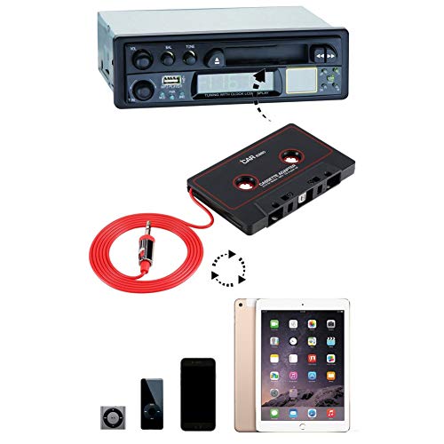 HsgbvictS Travel Cassette Adapter Car Electrical Appliances Adapter Retro Music Converter MP3 Smartphones Travel Cassette Adapter Tape for Cars - Black