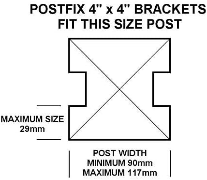 Postfix® Slotted Concrete Fence Post Brackets, Fit 4" x 4" Posts, 4 SETS, Clamp On, NO Drilling!, GALVANISED SILVER - Image 4