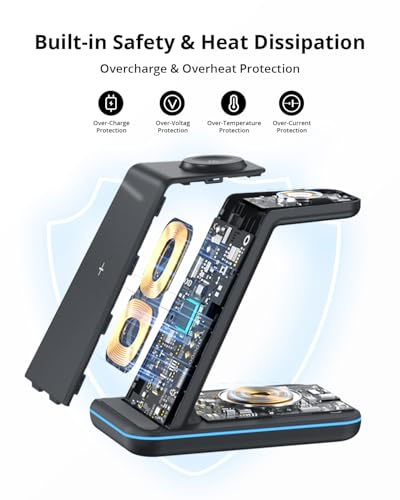 JoyGeek Wireless Charger for Samsung&Android: 3 in 1 Charging Station for S26/S25/S24/S23/S22/S21/S20/Note20/Z Fold&Flip, Galaxy Watch8/7/6/5/4/3/Active2/1, Buds 3 Pro
