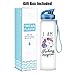 LEADO 32oz 1Liter Motivational Tracking Water Bottle with Time Marker - I Am Fucking Magical - Funny Unicorn Lover Birthday Gifts for Women Best Friend, Daughters, Mom, Girls - Drink More Water Daily