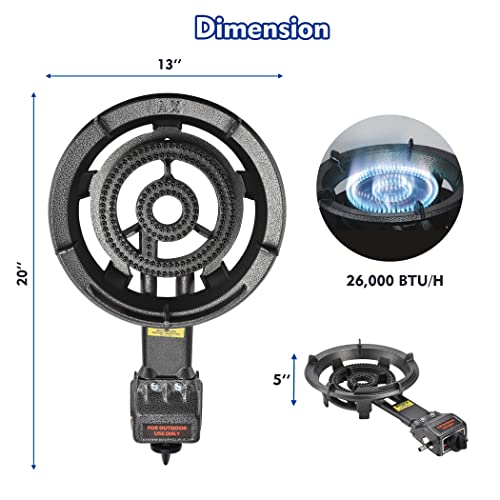 ARC Outdoor Propane Burner Stove, Single Propane Burner, Cast Iron