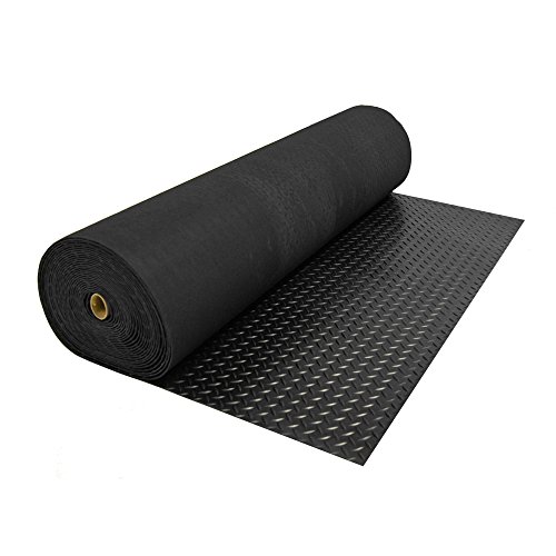 RubberCal "DiamondPlate Rubber Flooring Rolls 3 mm x 4 ft x 1.5 ft