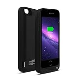 YHhao for iPhone 5s Charger Case, iPhone 5 Battery case , 4200mah External Battery Bank with Kick Stand for Apple iPhone 5s/5/5c, Full Body Protection (no cable included) (Black01)