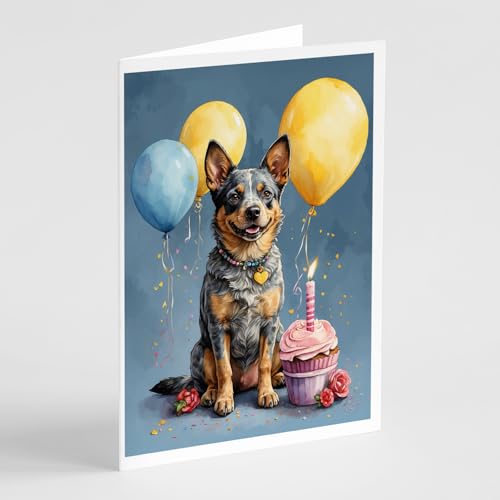 Caroline's Treasures Australian Cattle Dog Happy Birthday Greeting Cards Pack o…