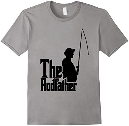 Men's The Rodfather - Funny Fishing Pole Parody Fisherman T-Shirt Medium Slate