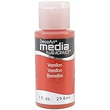 DecoArt DMFA-45 Media Fluid Acrylic Paint, 1-Ounce, Vermillion