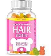 VEGEPOWER Biotin 10000mcg Gummies Hair Growth Vitamins Supports Healthy Skin and Nails Vegan Non-...