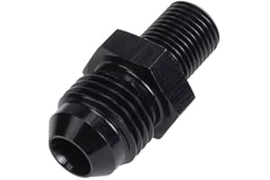 AC PERFORMANCE Black Straight Aluminum Male Flare -10 AN AN10 to M12 x 1.5 Male Metric Thread Fuel Fitting Adapter