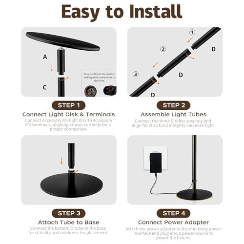 AJABotanics Grow Light for Indoor Plants, 60W Full Spectrum LED 85'' Tall Standing Plant Light with Stand, Remote Control, 4/8/12H Timer, 10-Level Dimmable, 2300K–6500K (plantes d’intérieur)