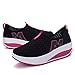 SAGUARO Ladies Soft Toning Rocker Shoes Womens Mesh Sports Tennis Shoes Slip on Wedges Platform Shoes Lightweight Fitness Walking Shoes