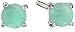 Amazon Collection Sterling Silver Round Emerald Earrings