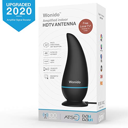 【2020 Upgraded】Wonido Indoor TV Antenna, HD Antenna for TV Indoor Up to