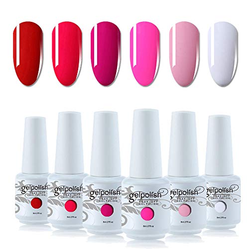 Gel Nail Polish Starter Kit, Speed Curing 48W Professional LED lamp Base Top Coat Set & 6 Colors, Manicure Tools Popular Nail Art Designs by Vishine #15