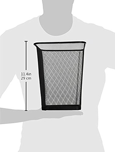 Aojia Rectangular Waste Bin,steel Mesh,8.7"x8.3"x11.4h,black Ly-9105c