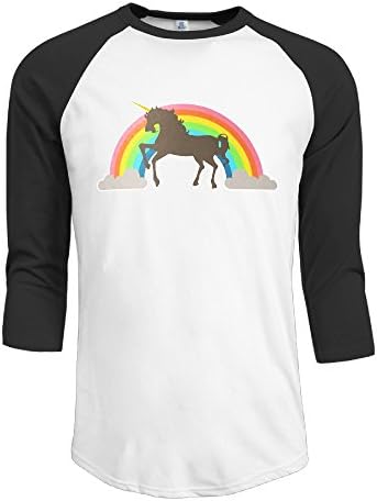 Men Rainbow Unicorn Power 3/4 Raglan Shirts Baseball Jerseys