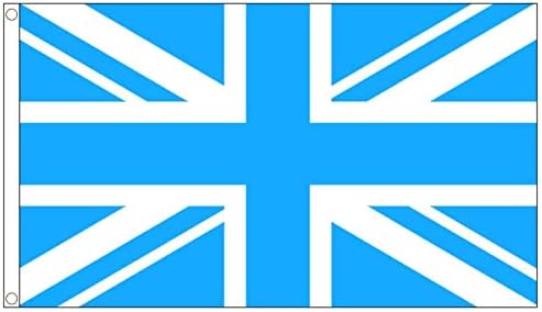 AZ FLAG, United Kingdom Sky Blue Flag, 3x5 Ft, 100D Polyester Union Jack Banner with Two Metal Grommets, Fade Resistant