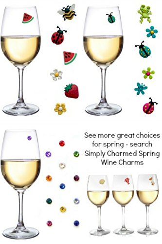 Wine Glass Charms Magnetic Cute Bunnies and Flower Drink Markers Set of 6 Fun for Spring and Easter Hostess Gift by Simply Charmed - Thumbnail 6