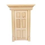 MagiDeal 12th Doll House Miniature DIY Front Exterior Wooden Door 6-Panel