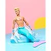 Barbie-Dreamtopia-Merman-Doll Barbie Dreamtopia Merman Doll, approx. 12-inch with Blue Rainbow Tail and Blonde Hair, for 3 to 7 Year Olds