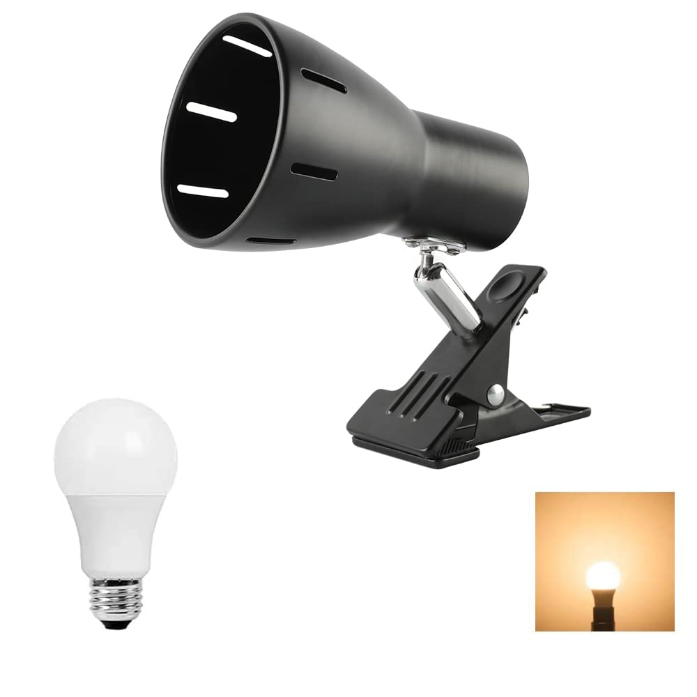 共同照明 クリップライト デスクライト LED電球60W形付き 電球色 電気スタンド GT-SETTD-BLACK-9WW 屋内用 スイッチ付き おしゃれ コンセント式 ブラック インテリア照明 作業ライト 読書 仕事 リビング 寝室照明 の商品画像