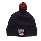 ZHATS NHL New York Rangers Men's Pom Beanie, One Size, Navy