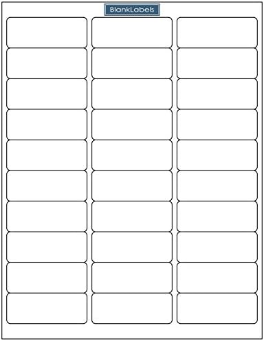 Blank Labels Address Mailing Shipping Labels, 2-5/8" x 1" (2.625 x 1) Permanent White Matte Label, Inkjet and Laser Printer Guaranteed Made in USA, 30 Labels Per Sheet,- 1000 Sheets - 30,000 Labels
