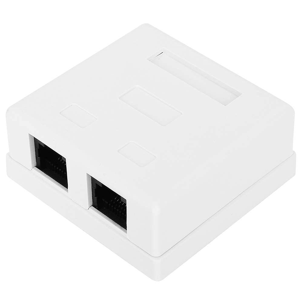 RJ45-8P8C Cat 6 Dual-Port Networks Connector Mounted Desktop Information Junction Box with Flexible Corner for Networks Engineering Integrated Wiring