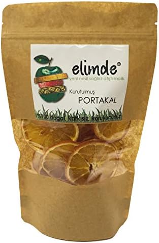 Elimde Dried Orange Slices (3.53 oz.) | %100 Natural | Closed System Hot Air Flow Process | Gluten Free Vegan Fruit | Decoration Candle Scent | No Additives No Preservatives (100 gram) Resealable Pack