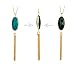 HUIMEI Double Color Oval Shape Stones Reversible Pendant Tassel Necklace