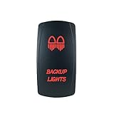 QUNQI STAR 5 pin Laser Backlit Rocker Switch BACKUP LIGHTS 20A 12V On/off LED Light Toggle Switch (Red)