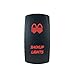 QUNQI STAR 5 pin Laser Backlit Rocker Switch BACKUP LIGHTS 20A 12V On/off LED Light Toggle Switch (Red)