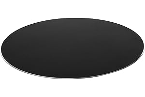 KALLORY Waterproof Aluminum Alloy Mouse Pad Black Non-Slip Hard Surface Smooth Round Small Mouse Mat