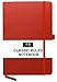 RICCO BELLO Ruled Hardcover Lined Journal Notebook - Vegan Leather, Elastic Closure, Pen Loop, Bookmark, Inner Pocket, 192 Lined Pages, 5.7 x 8.4 inches (Red)