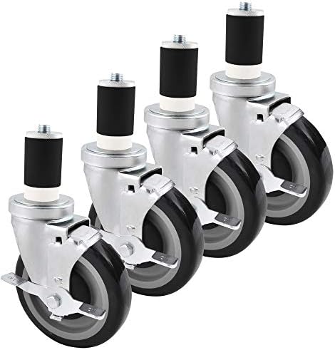 BK Resources Equipment Caster Kit for Work Tables, Set of 4, 5" Polyurethane Wheel 5SBR-RA-PLY-PS4