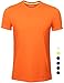 Fastorm Athletic T Shirt - Tagless Moisture Wick Sports Tee Shirts Mens Tech Tee Orange M