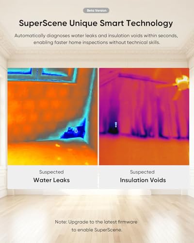HIKMICRO E01 Thermal Camera with Laser Pointer, SuperScene Smart Scene Recognition, 240 x 240 SuperIR Resolution, Portable Infrared Thermal Imaging Camera with 11h Runtime, -20℃~400℃ Thermal Imager