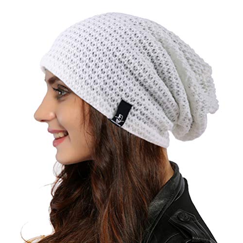 Ruphedy Women Slouchy Beanie Knit Hats Long Oversized Skull Cap for Winter B08w (Solid-Cream-A) — image 1