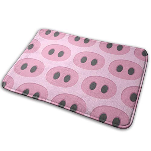 Rubbca6 Pig Nose Pattern Carpet16x24 Inch Low-Profile Waterproof, Non Slip, Easy Clean, Washable Indoor/Outdoor Mats for Entry, Patio, Bathroom