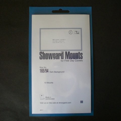 Showgard Pre-cut Black Stamp Mounts Size 165/94