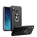 for Huawei Y9 2019 Case Heavy Duty Soft Silicone 360 Rotating Metal Ring [Fit Magnetic Car Mout] Kickstand Shockproof Protection Compatible with Huawei Y9 2019 (Black)