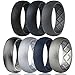 Egnaro Silicone Ring Men, Inner Arc Ergonomic Breathable Design Mens Rubber Wedding Band with Half Sizes, 7 Rings / 4 Rings / 1 Ring Engagement Bands Promise Rings, 8mm Wide - 2.5mm Thick