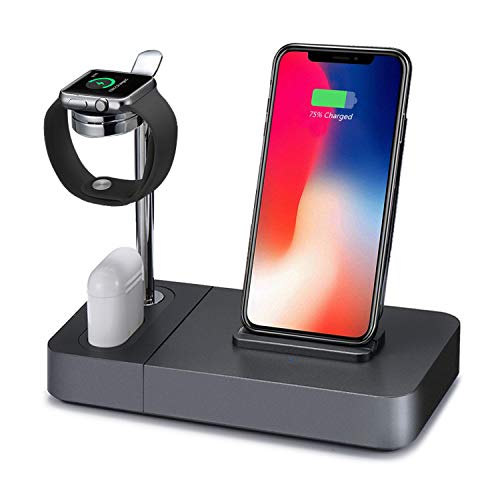 image for SETROVIC Wireless Charger Stand Holder, Aluminum Watch Stand 3in1 Char