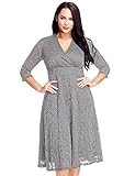 LookbookStore Women's Plus Size Lace Bridal Formal Skater Dress 12W-32W