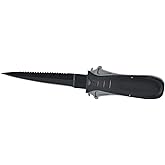 SEAC Sharp, Safety Knife for Spearfishing, black protective Coating, 3.54 inches