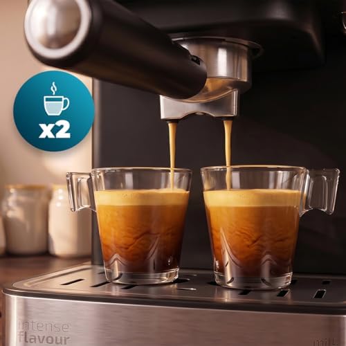 Machine à Café Espresso Power Espresso 20 Matic Elite. 850W, Pression 20 Bars, Réservoir 1,5 Litres, Mousseur Orientable, Commande Numérique, Mode Auto, Acier