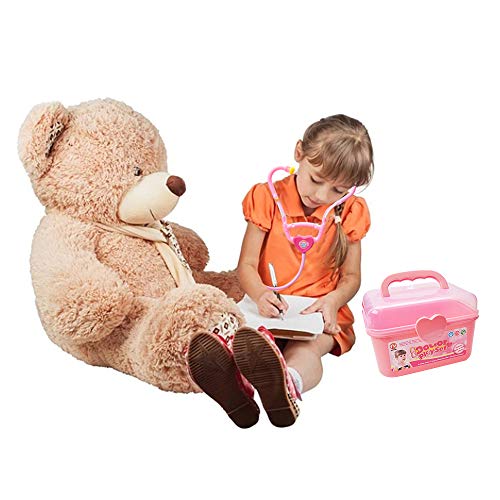 Toddler Doctor Kit with 34pcs Pretend Play Toys Dentist Medical Equipment Including Electronic Stethoscope and Dress Up Nurse Suit for Kids Girls Boys (Pink) - Thumbnail 6